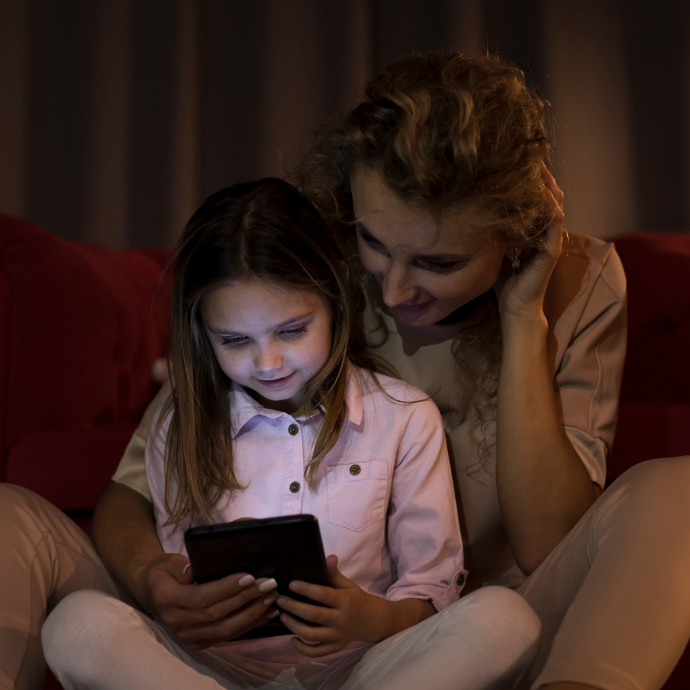 A loved one watching a phone memory